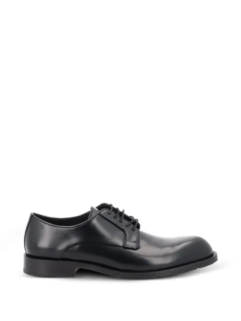 BOSS Derby shoes in brush-off leather with embossed logo