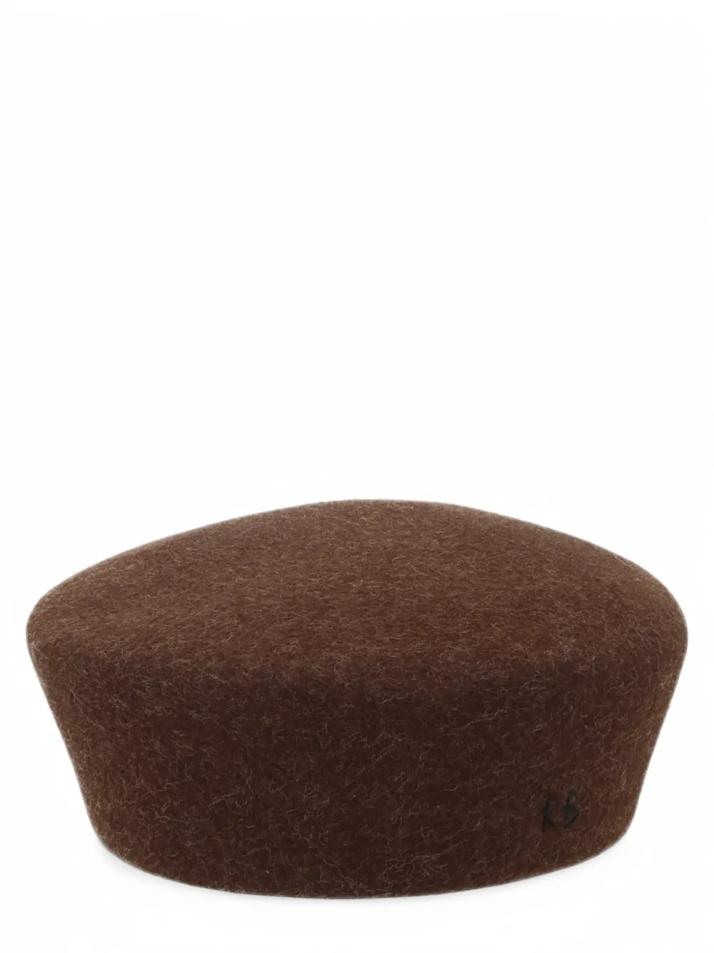 Ruslan Baginskiy logo-embroidered wool beret Bruin