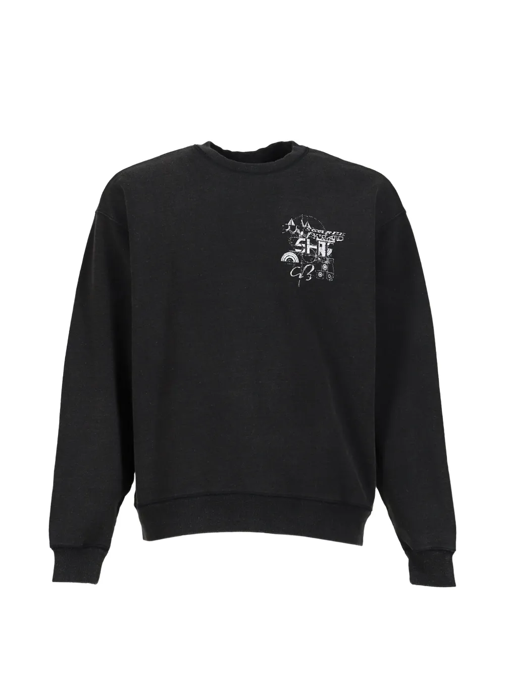 SHT graphic-print washed sweatshirt