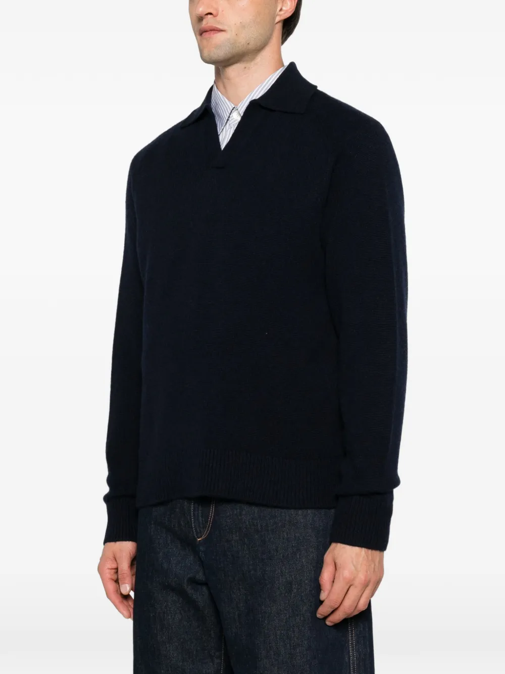 Diana Studio open-collar sweater Blauw
