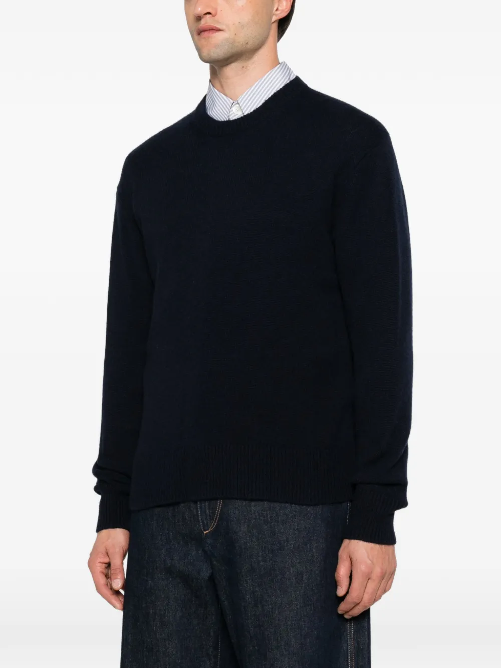 Diana Studio crew-neck ribbed-trim sweater Blauw