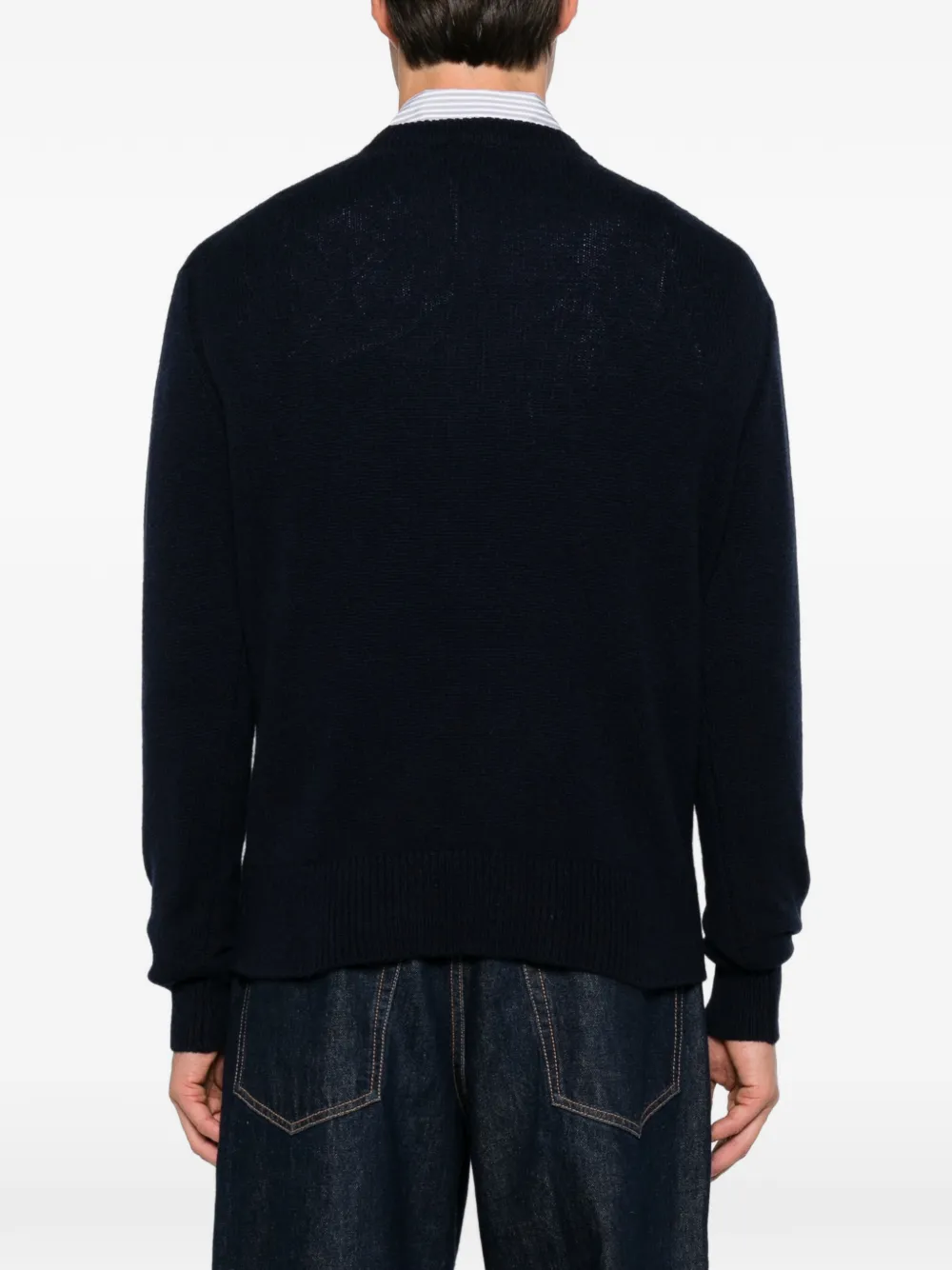 Diana Studio crew-neck ribbed-trim sweater Blauw