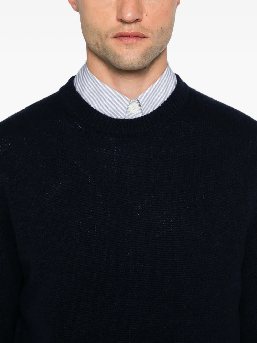 Diana Studio crew-neck ribbed-trim sweater Blauw