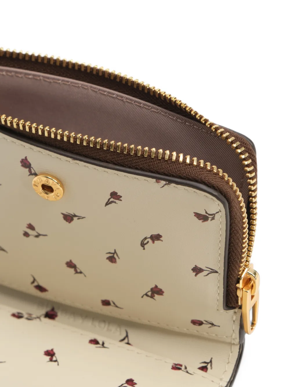 BIMBA Y LOLA dark olive leather compact purse Groen