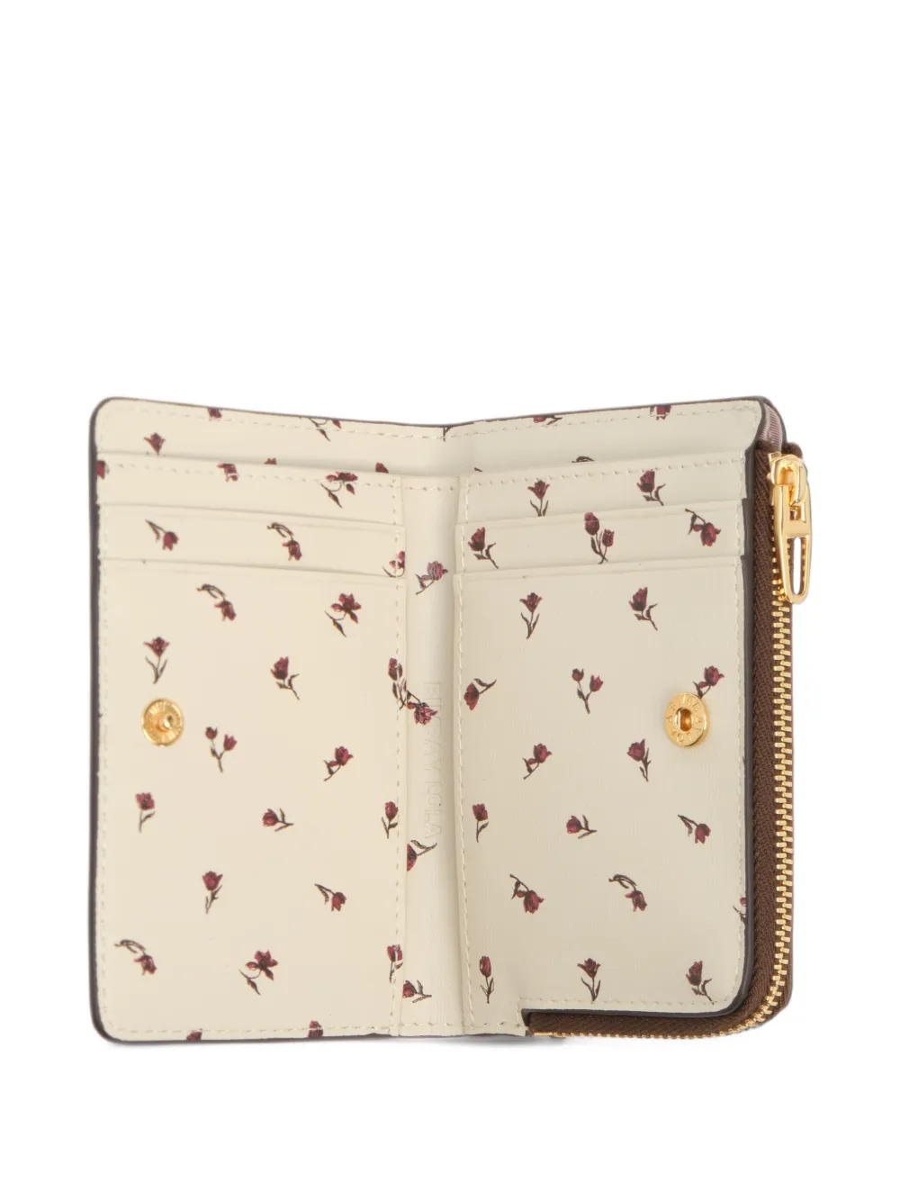 BIMBA Y LOLA dark olive leather compact purse Groen