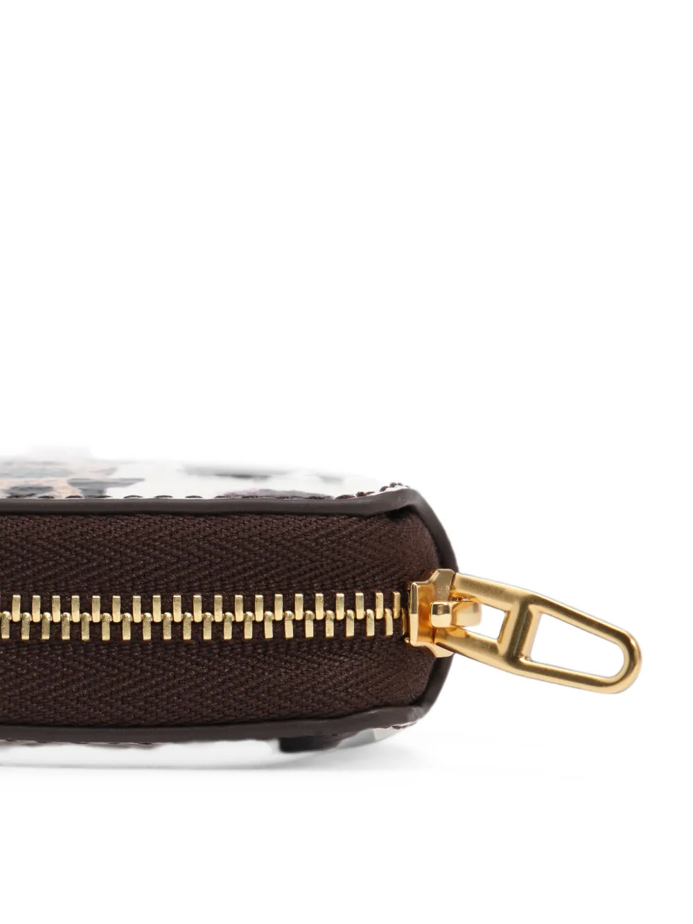 BIMBA Y LOLA large chocolate patchwork zippered wallet Bruin