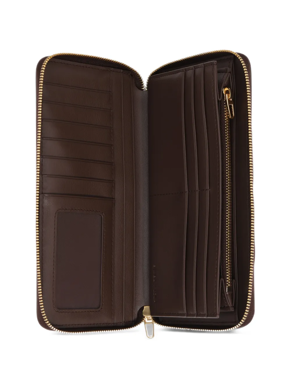 BIMBA Y LOLA large chocolate patchwork zippered wallet Bruin