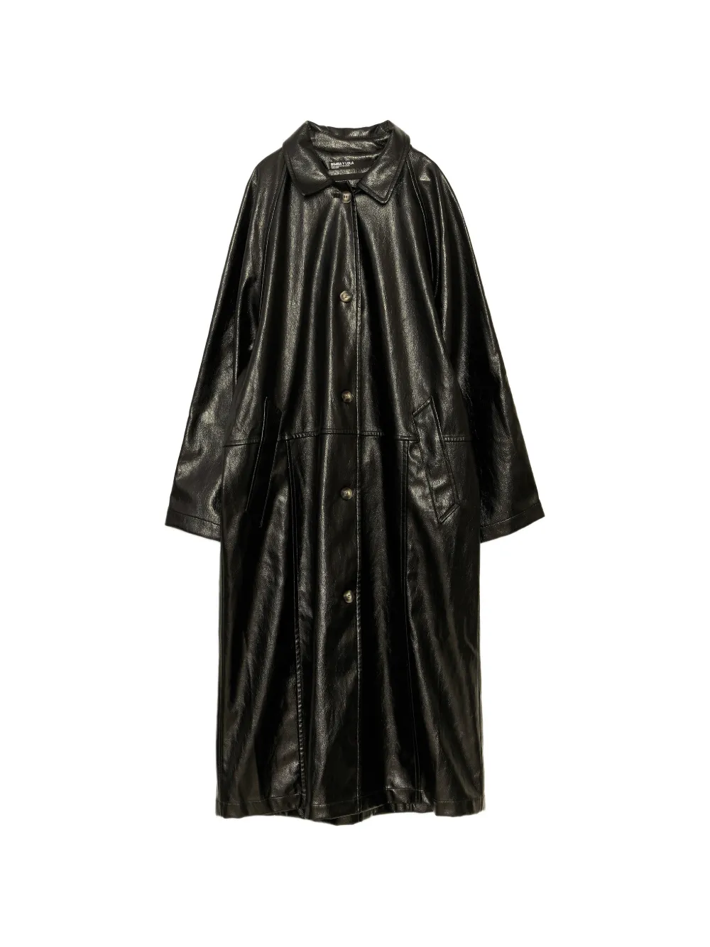 BIMBA Y LOLA Schwarzer Midi-Trenchcoat