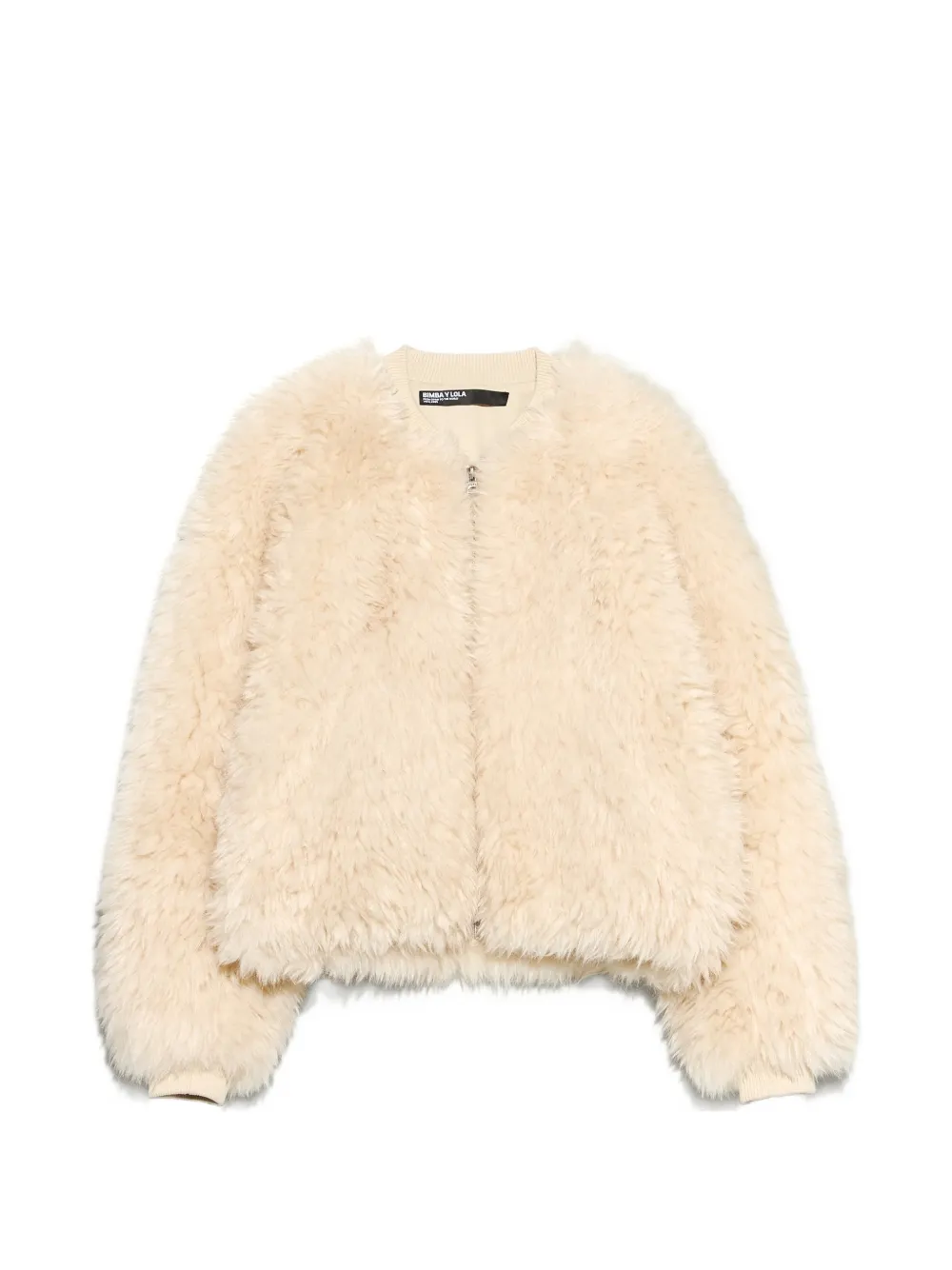 BIMBA Y LOLA Elfenbeinfarbene Bomberjacke aus Pelz - Nude