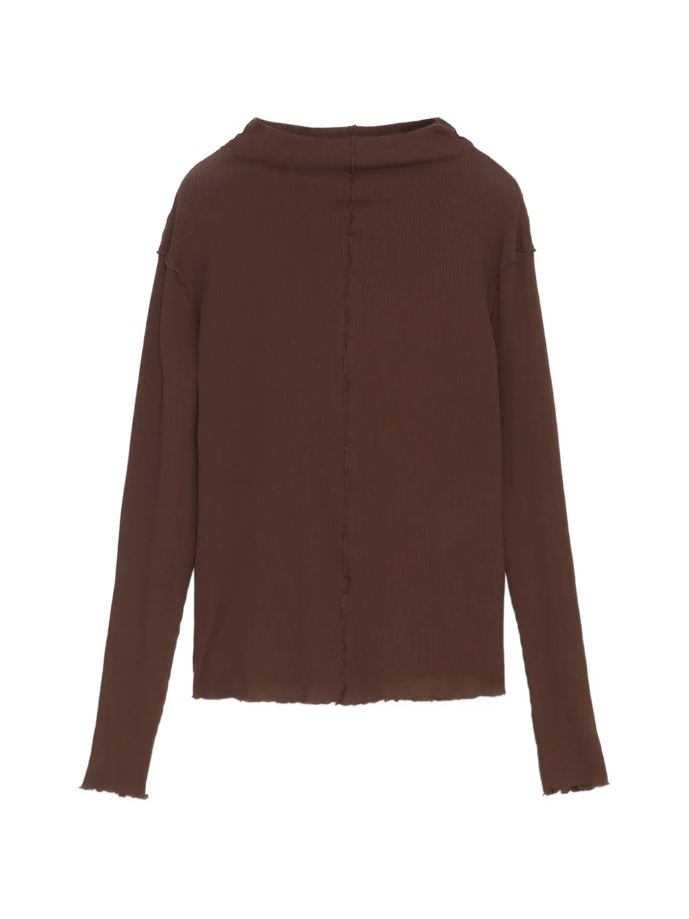 BIMBA Y LOLA fitted chocolate ribbed T-shirt Bruin