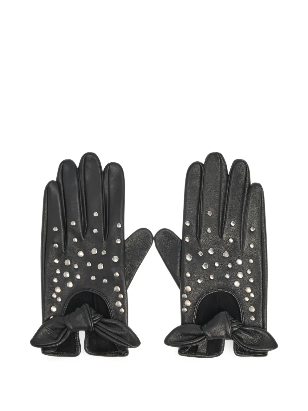 BIMBA Y LOLA black leather heart gloves Zwart