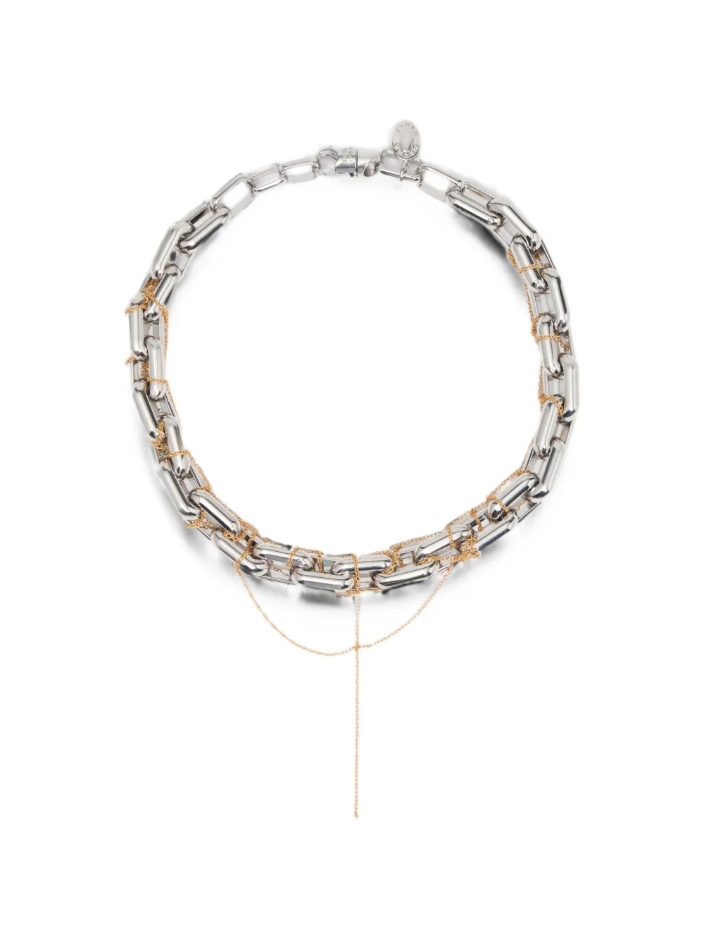 BIMBA Y LOLA silver-colored necklace with fine gold knotted chain - Argento