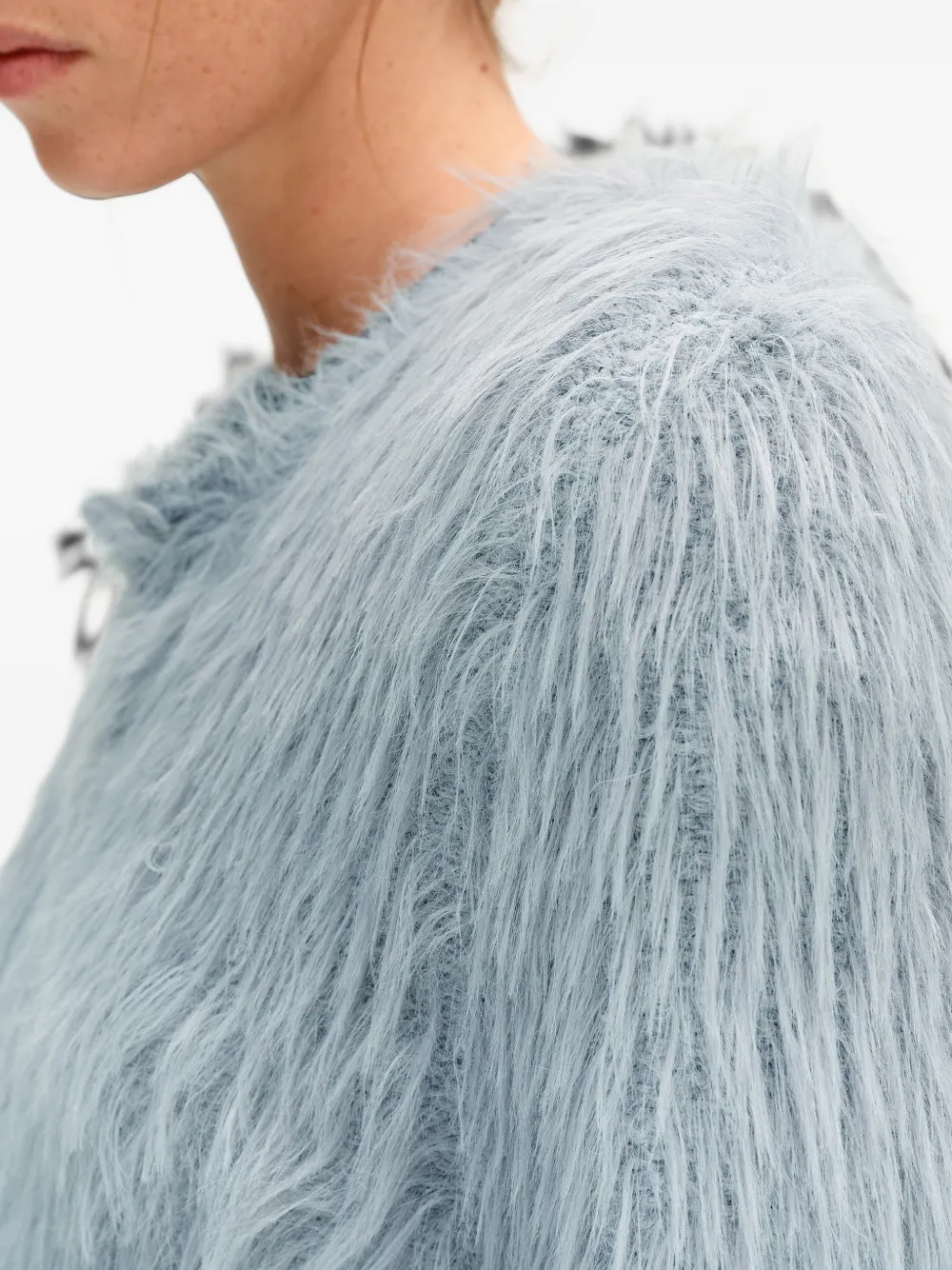 BIMBA Y LOLA light-blue straight fur cardigan Blauw
