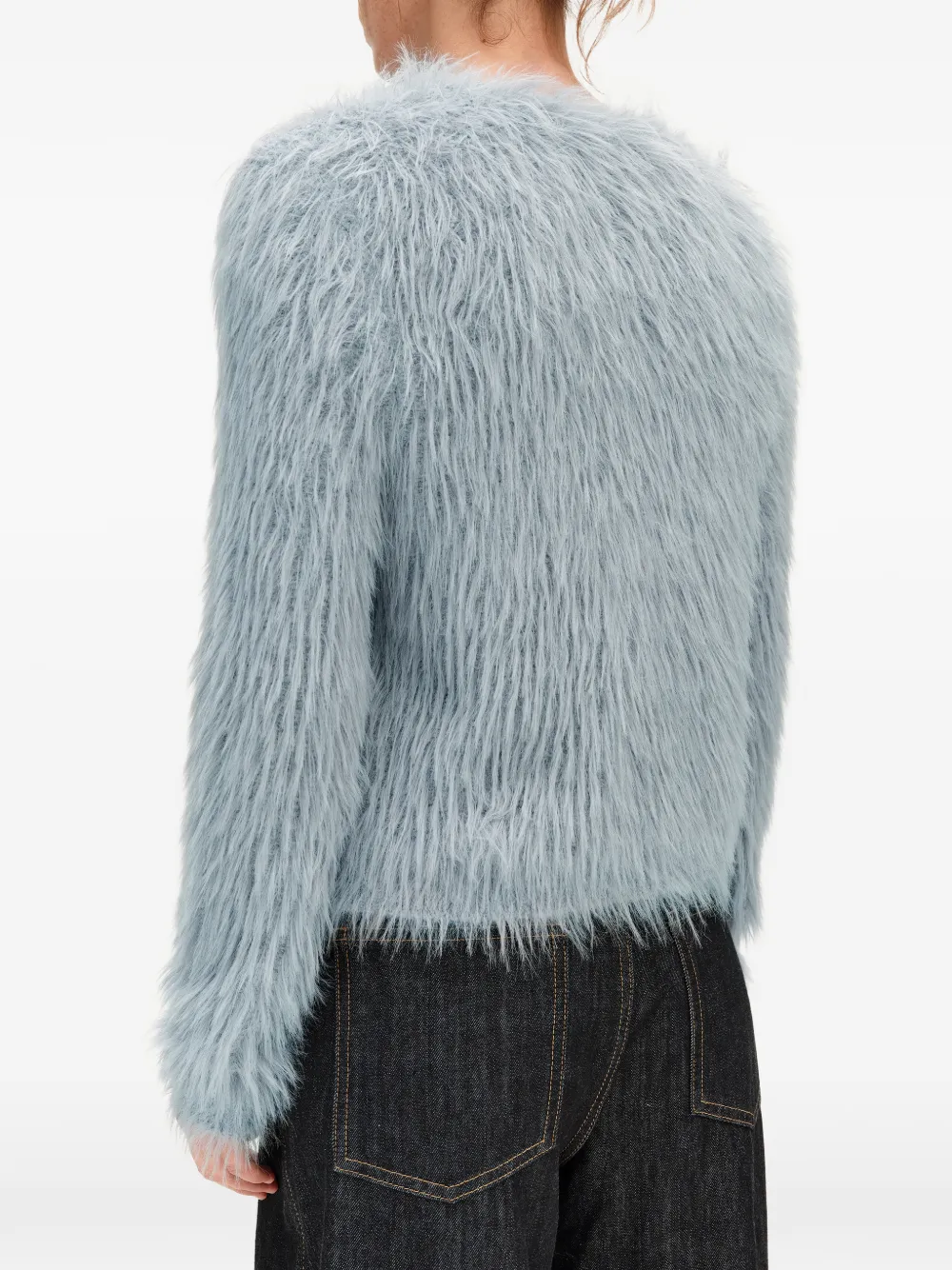 BIMBA Y LOLA light-blue straight fur cardigan Blauw