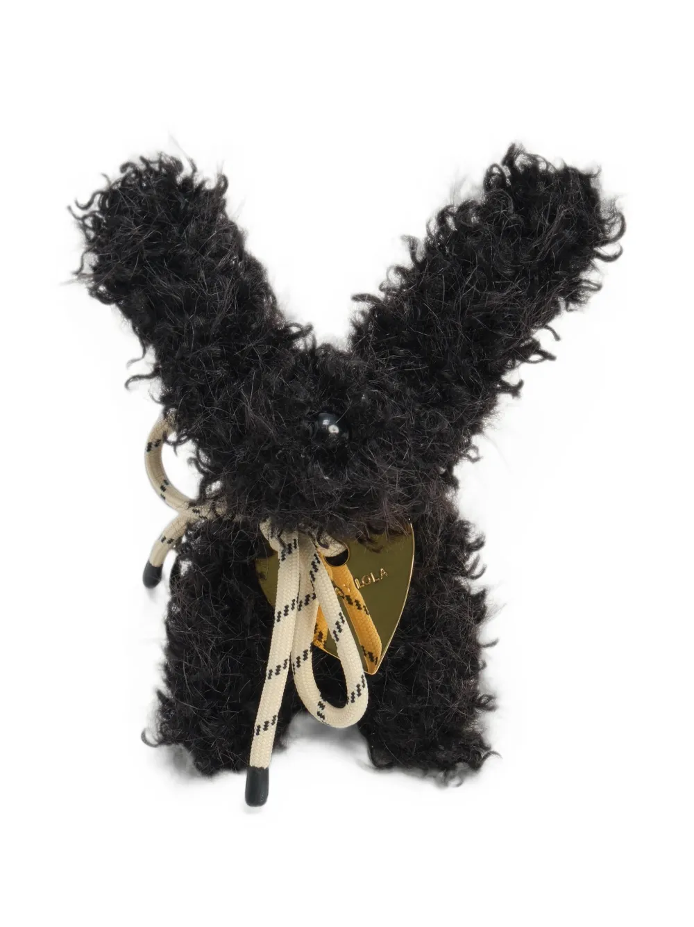 BIMBA Y LOLA black fur coco key ring Zwart