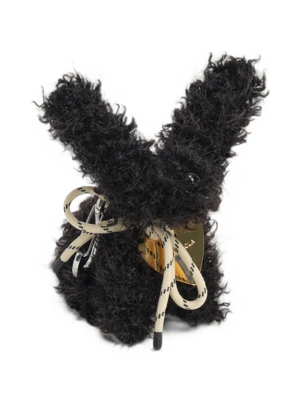 BIMBA Y LOLA black fur coco key ring Zwart