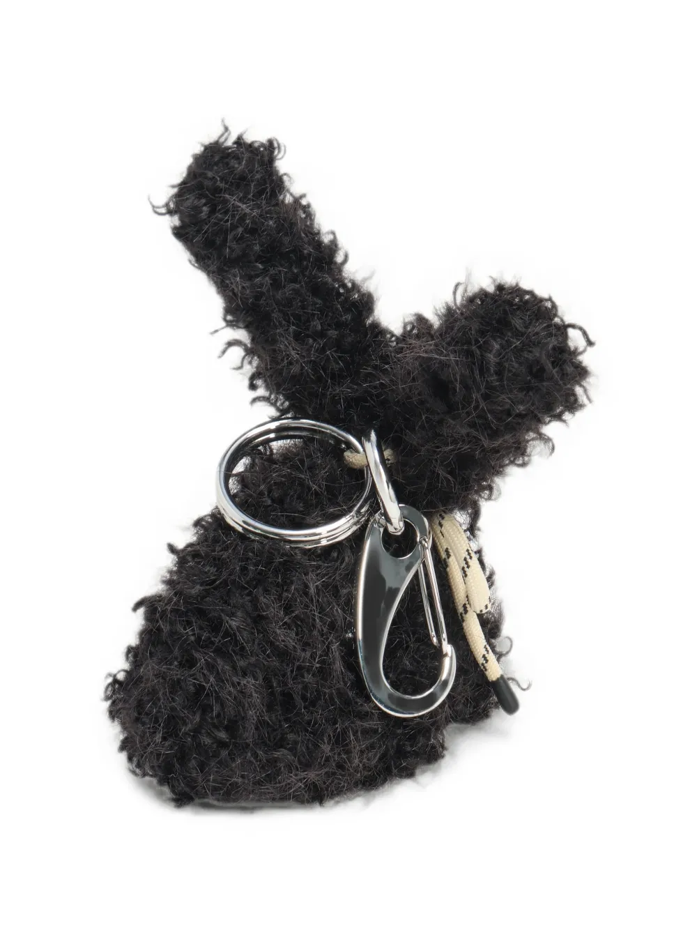 BIMBA Y LOLA black fur coco key ring Zwart