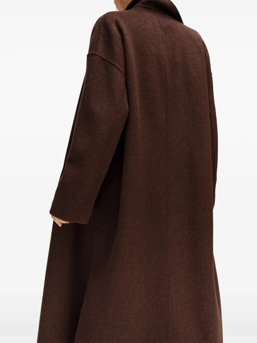 BIMBA Y LOLA dark chocolate reversible midi coat Bruin