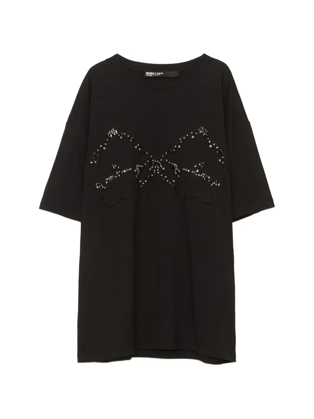 BIMBA Y LOLA Oversized-T-Shirt mit schwarzen Steinen