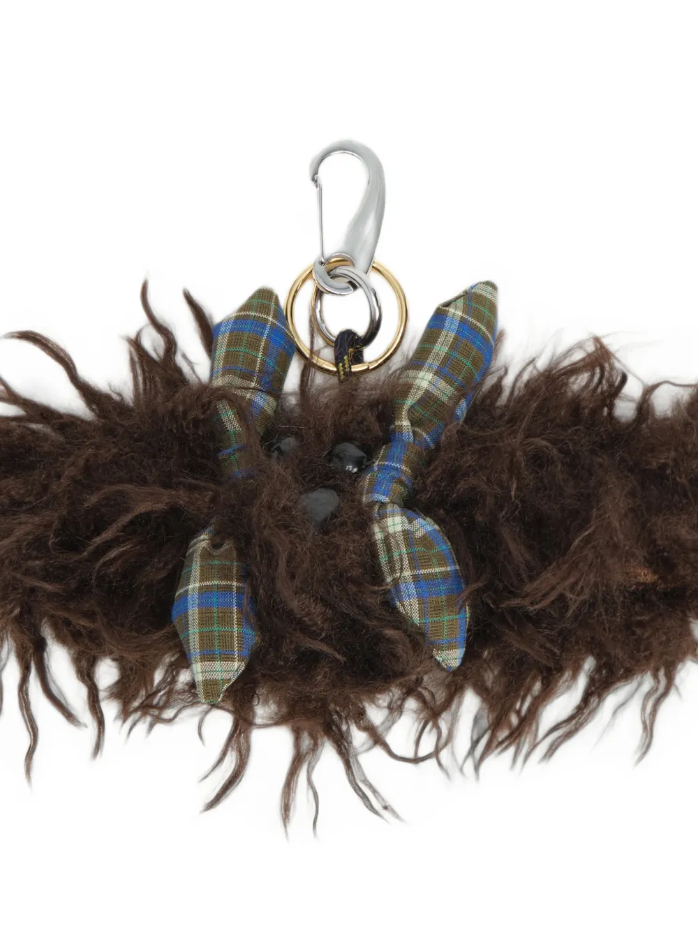 BIMBA Y LOLA brown fur truffle key ring Bruin