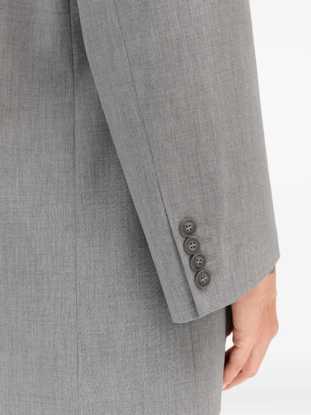 BIMBA Y LOLA light grey maxi coat with a double-breasted tailor cut and lapels Grijs