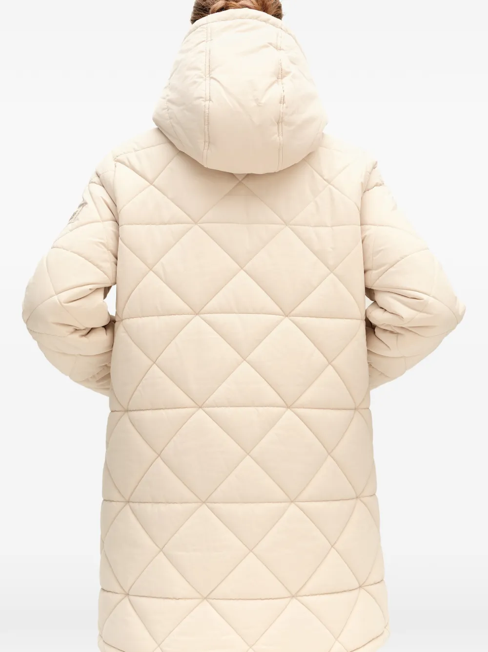BIMBA Y LOLA ivory mid-length quilted coat Beige
