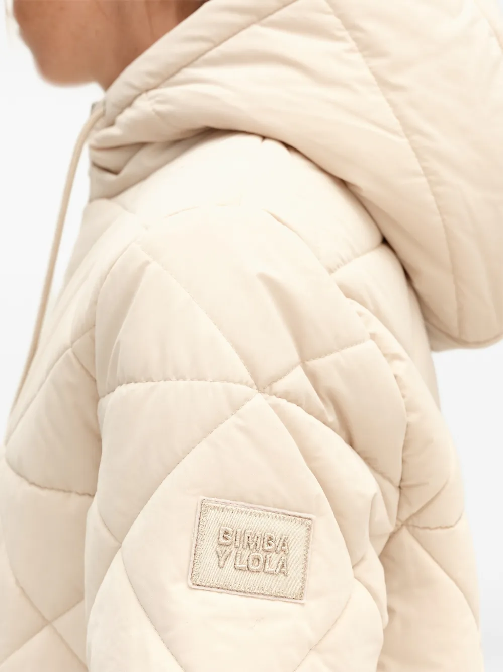 BIMBA Y LOLA ivory mid-length quilted coat Beige