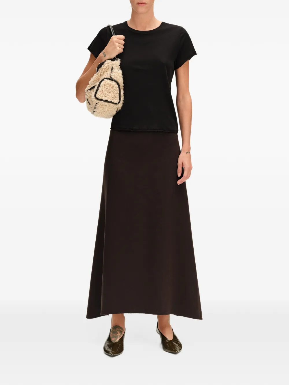 BIMBA Y LOLA Dunkelbrauner Doubleface-Rock in A-Linie
