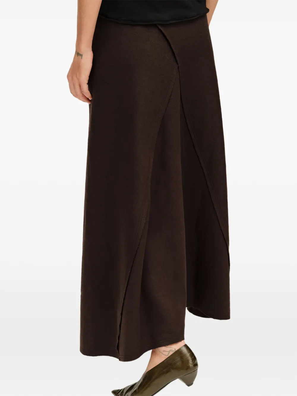 BIMBA Y LOLA dark-brown double-face A-line skirt Bruin