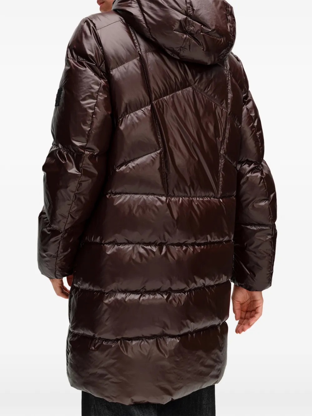 BIMBA Y LOLA chocolate-colored quilted mid-length coat Bruin