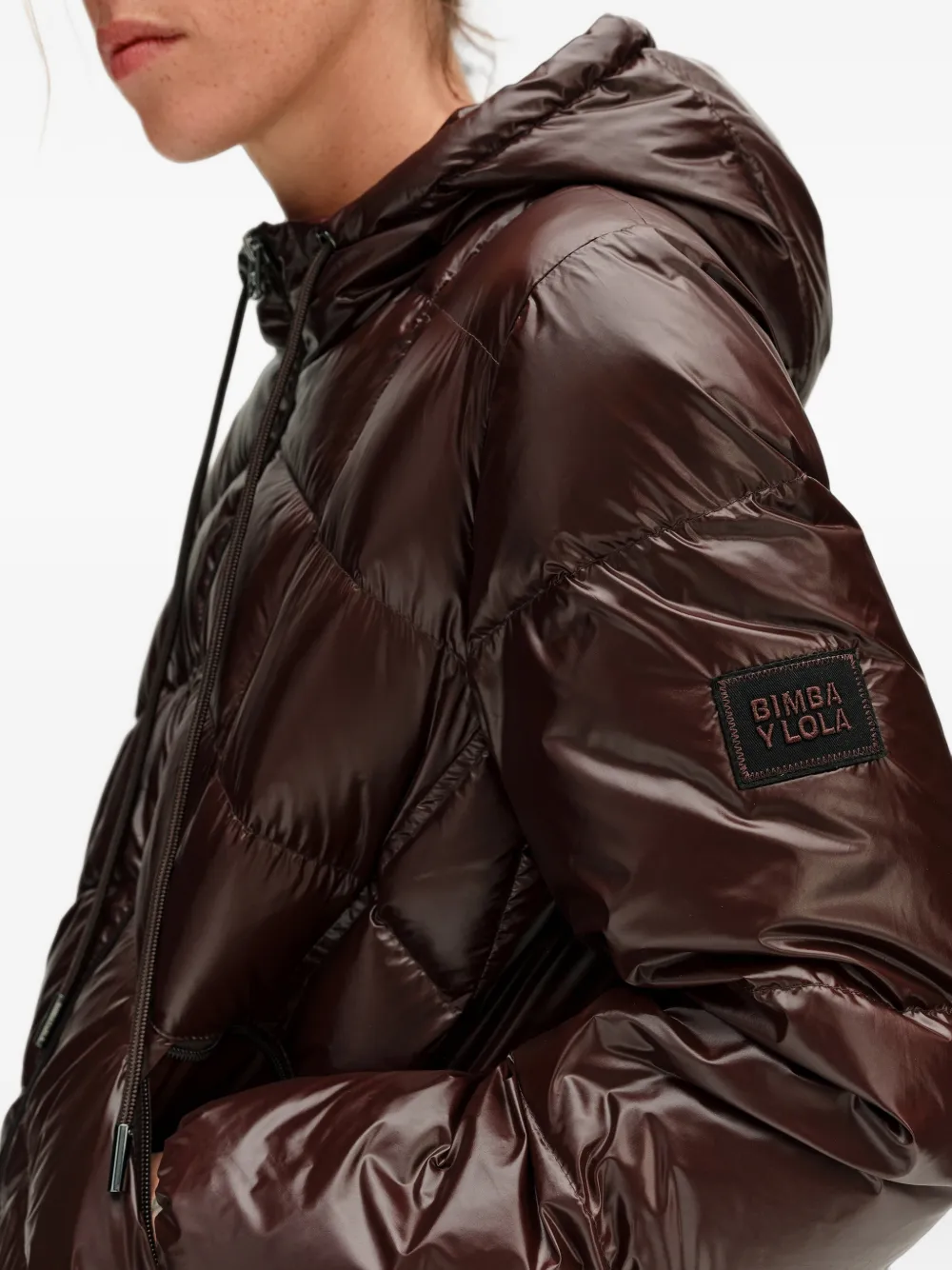 BIMBA Y LOLA chocolate-colored quilted mid-length coat Bruin