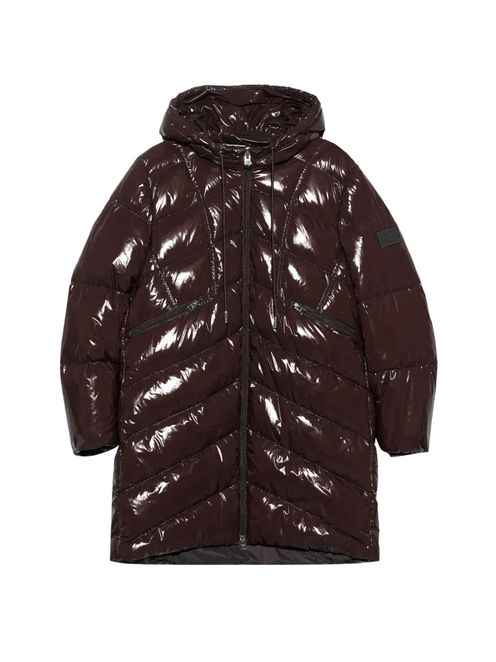 BIMBA Y LOLA chocolate-colored quilted mid-length coat - Marrone