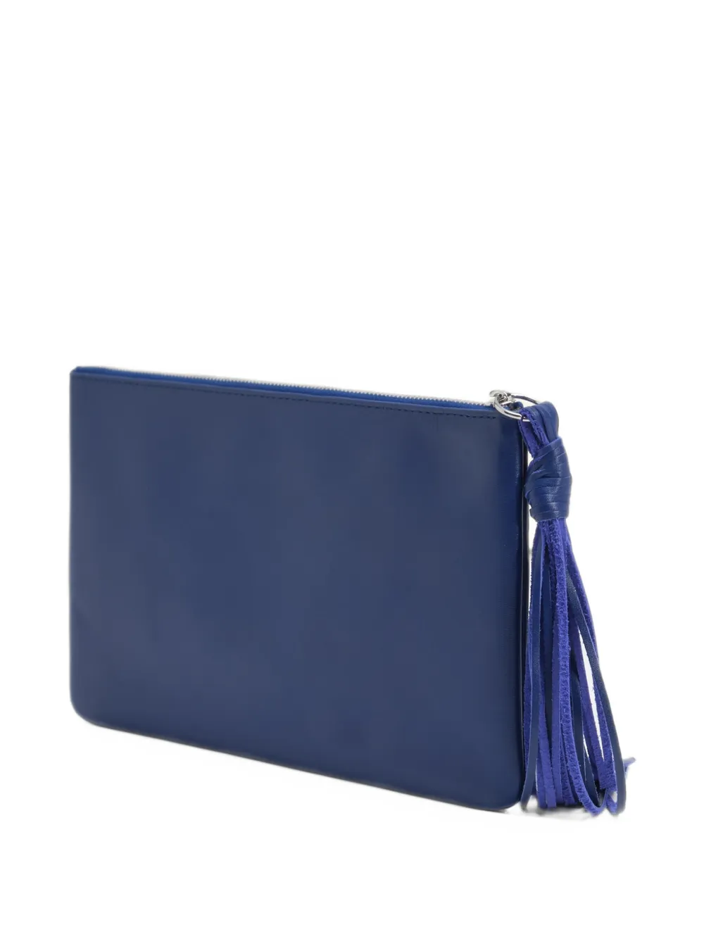 BIMBA Y LOLA electric blue leather clutch bag with medium zipper closure Blauw