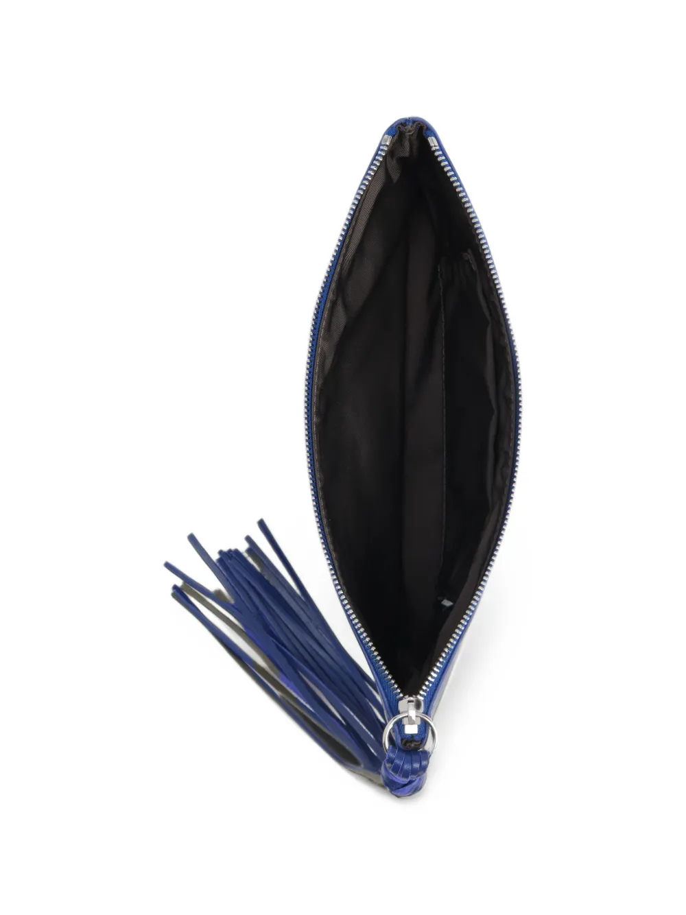 BIMBA Y LOLA electric blue leather clutch bag with medium zipper closure Blauw