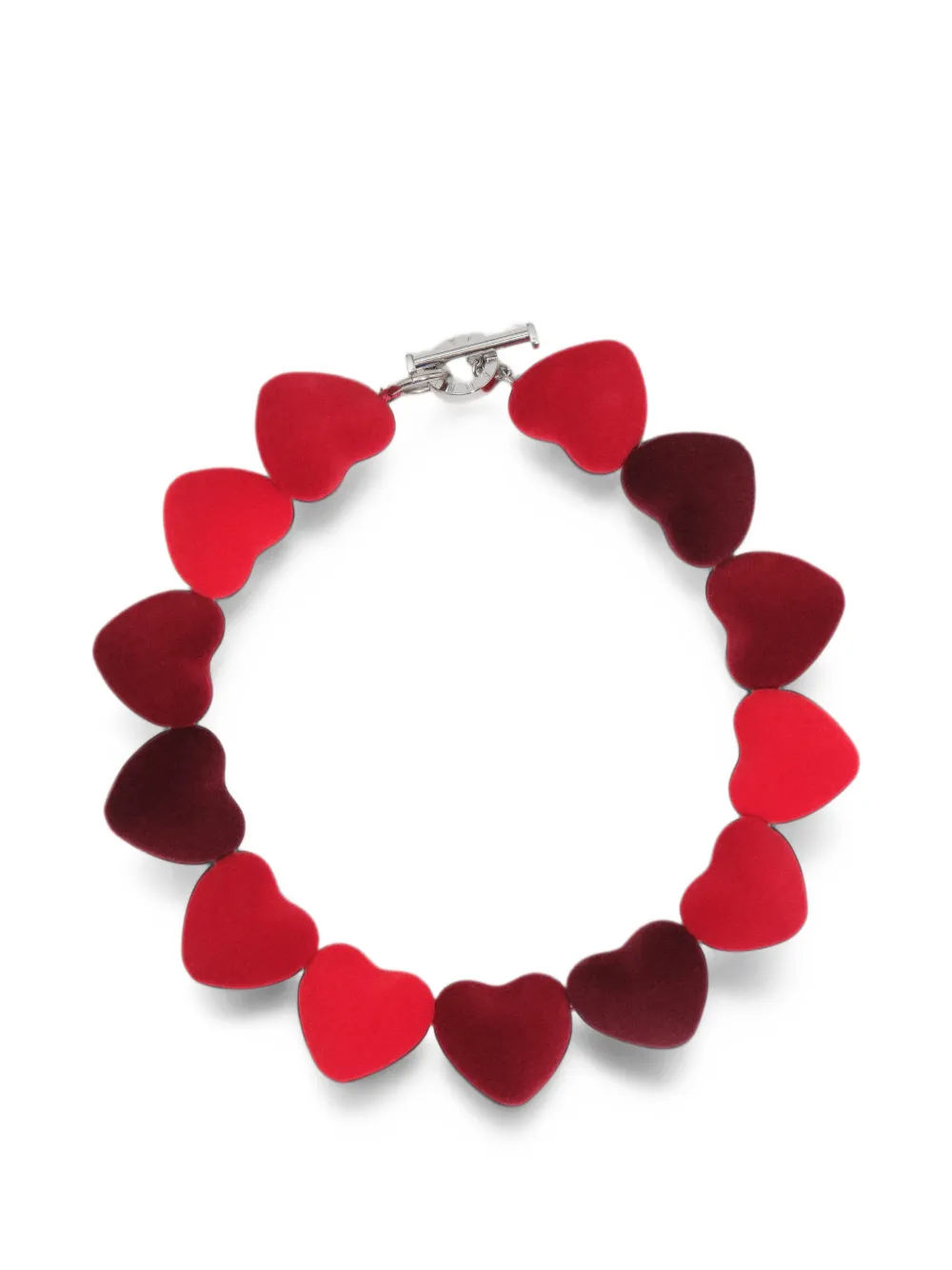 BIMBA Y LOLA red flocked heart necklace - Rosso