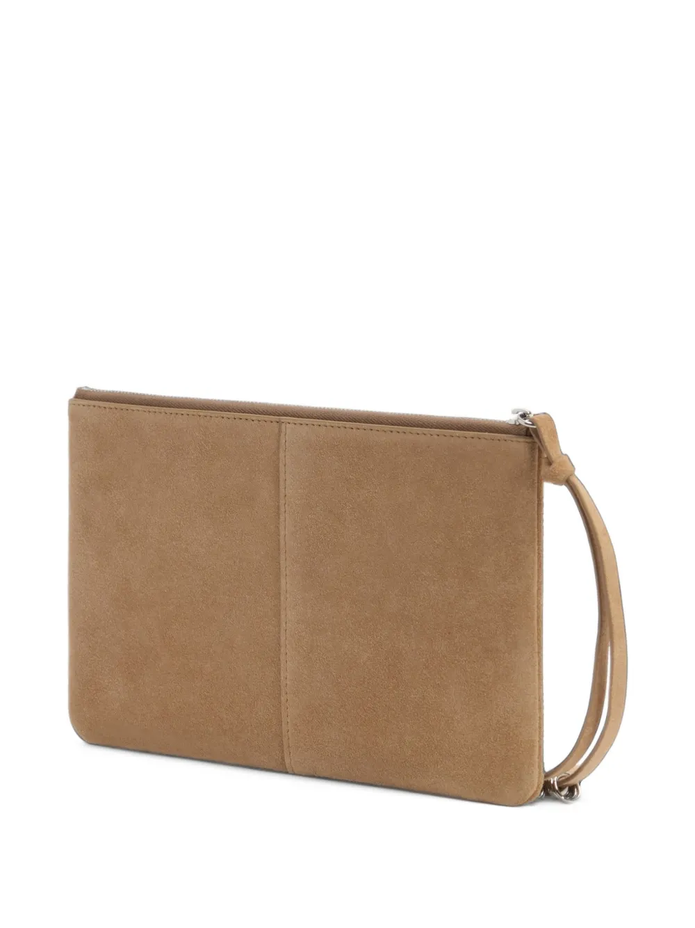 BIMBA Y LOLA medium beige leather zip make-up clutch