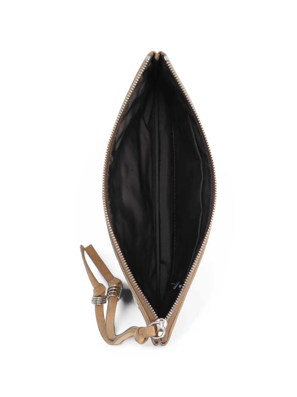 BIMBA Y LOLA medium beige leather zip make-up clutch