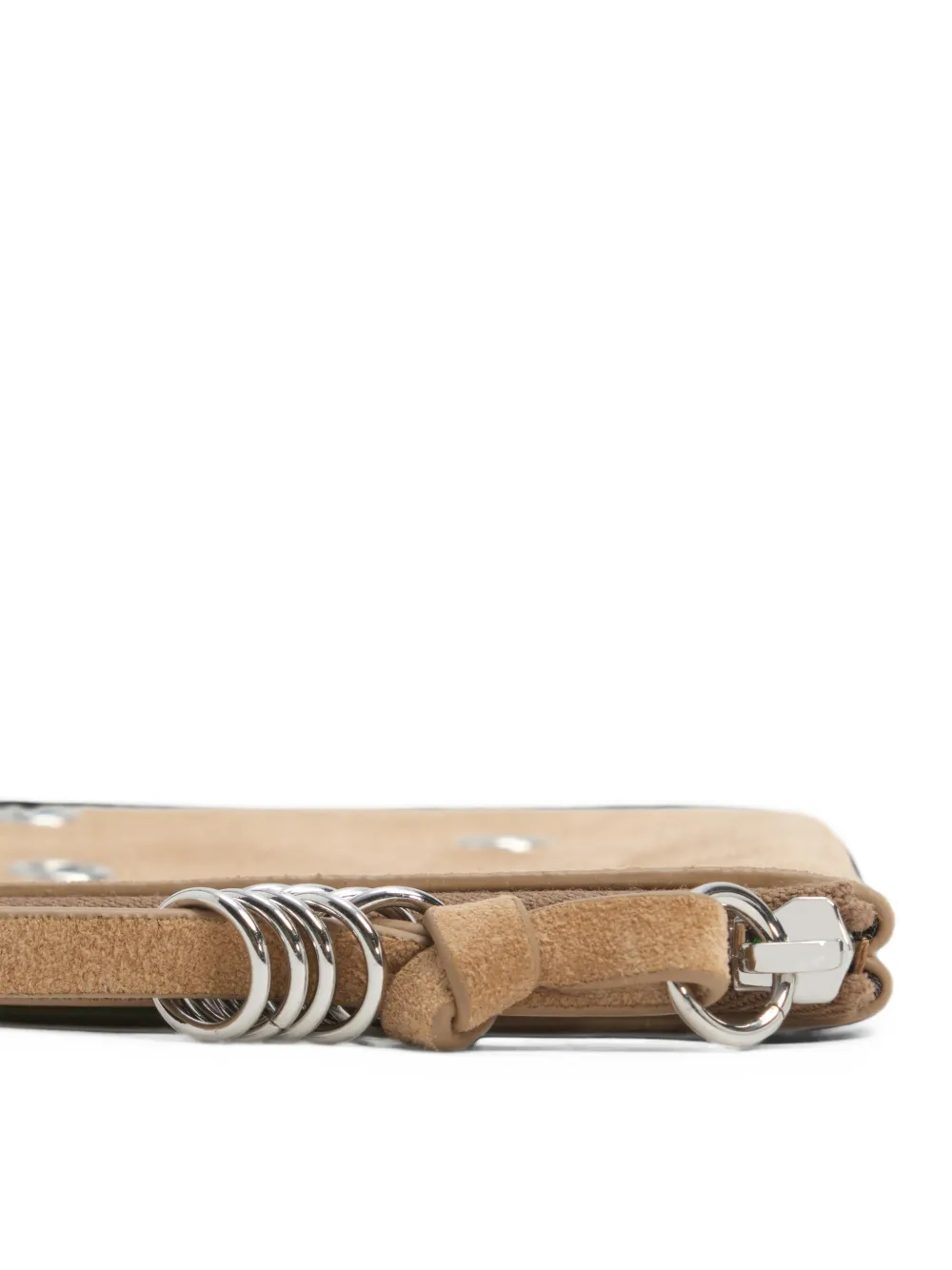 BIMBA Y LOLA medium beige leather zip make-up clutch