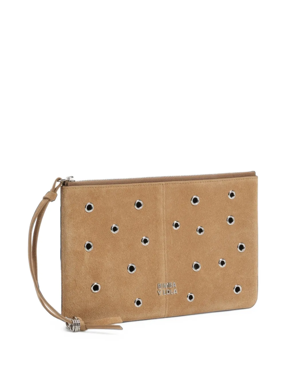 BIMBA Y LOLA medium beige leather zip make-up clutch - Toni neutri