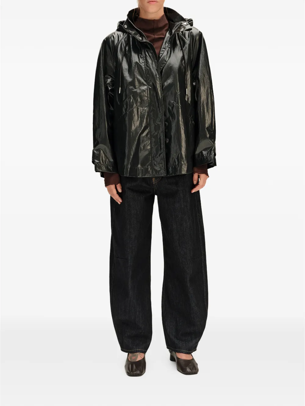 BIMBA Y LOLA short black A-line trench Zwart