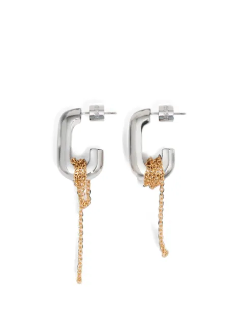 BIMBA Y LOLA two-tone knotted chain link earrings