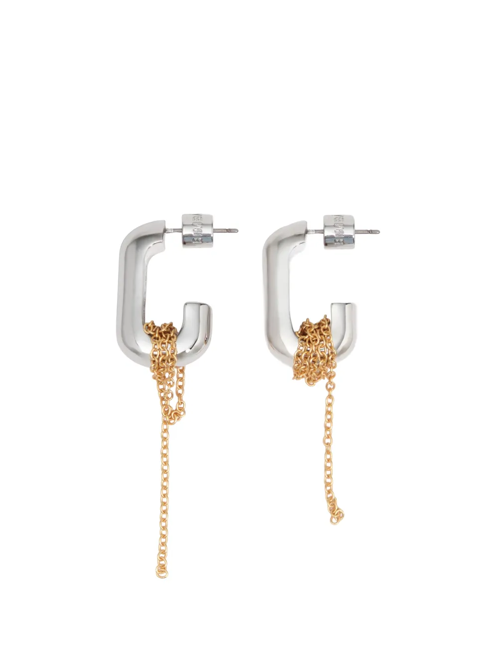 BIMBA Y LOLA two-tone knotted chain link earrings - Argento