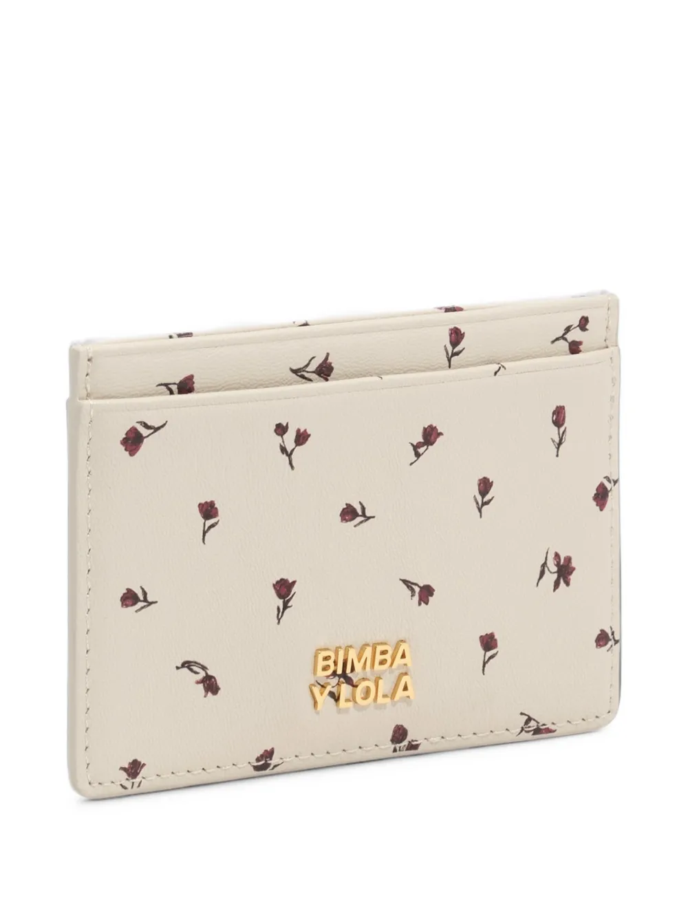 BIMBA Y LOLA tulip mini dark ivory leather card holder - Toni neutri