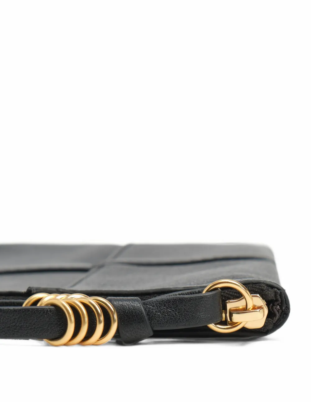 BIMBA Y LOLA black leather medium zipper clutch toiletry bag Zwart
