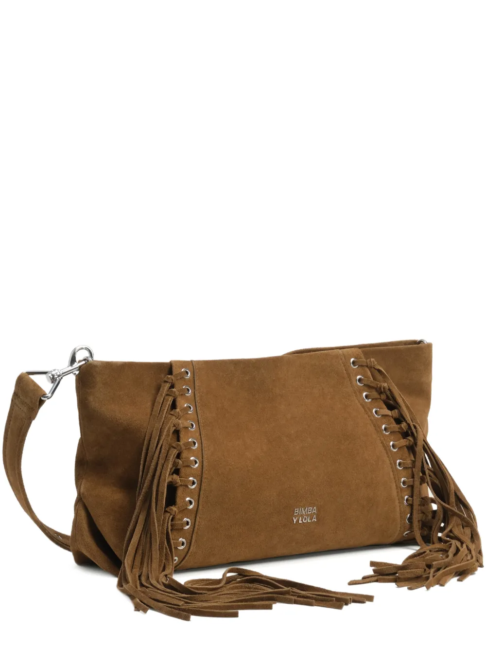BIMBA Y LOLA large olive green fringe croute clutch - Verde