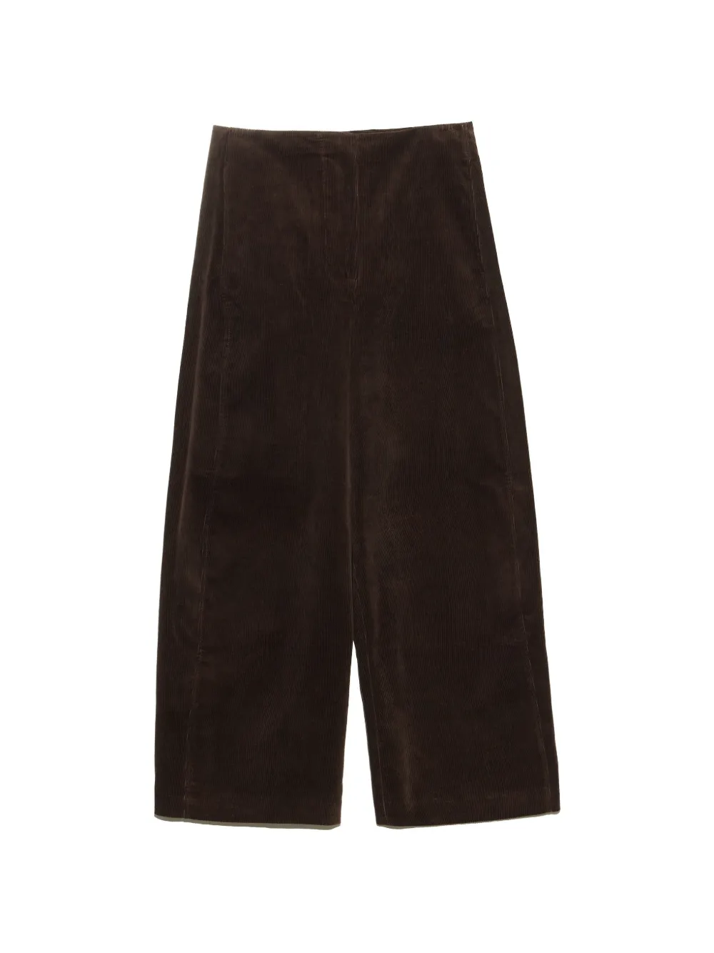 BIMBA Y LOLA dark-chocolate corduroy barrel-leg trousers Bruin