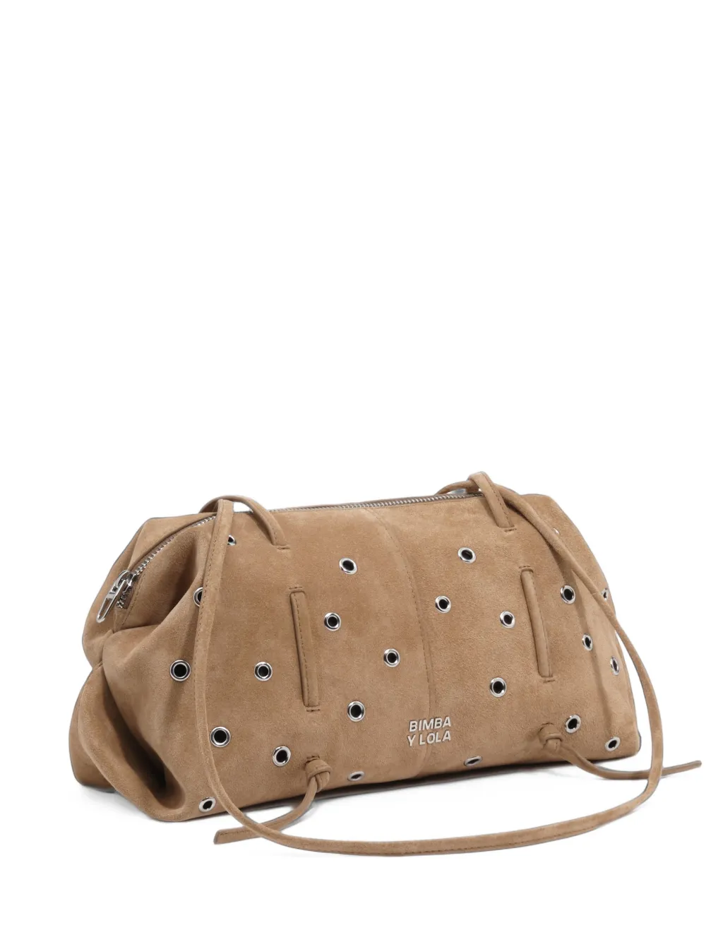 BIMBA Y LOLA medium beige suede studded Lolita bag - Toni neutri