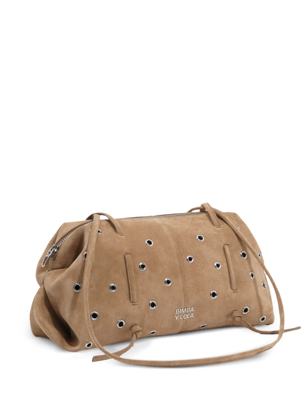 BIMBA Y LOLA medium beige suede studded Lolita bag - Toni neutri