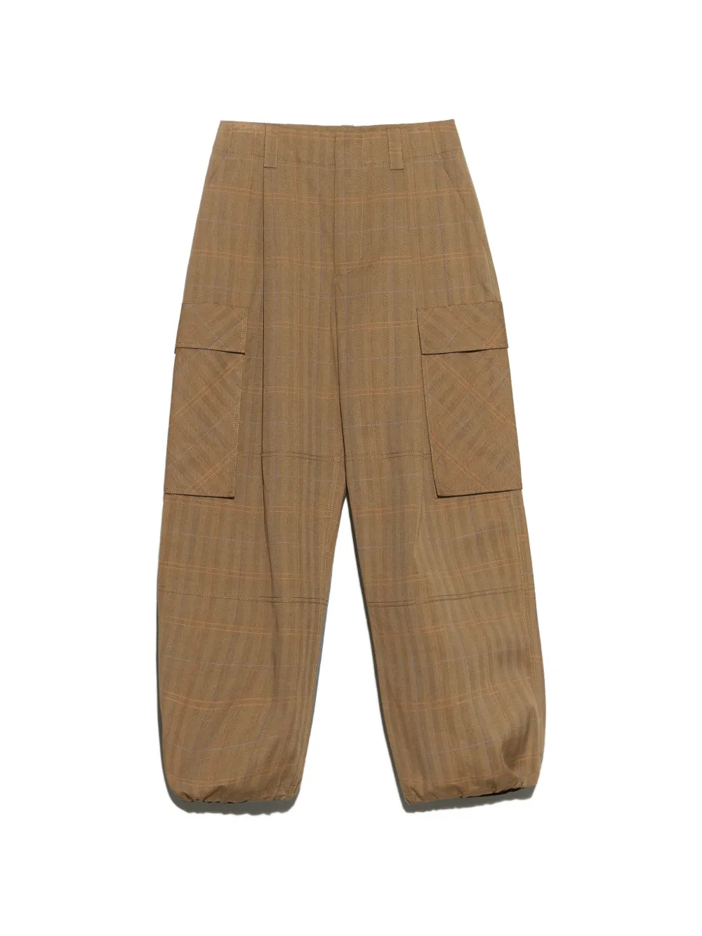 BIMBA Y LOLA light-brown checked cargo trousers Bruin