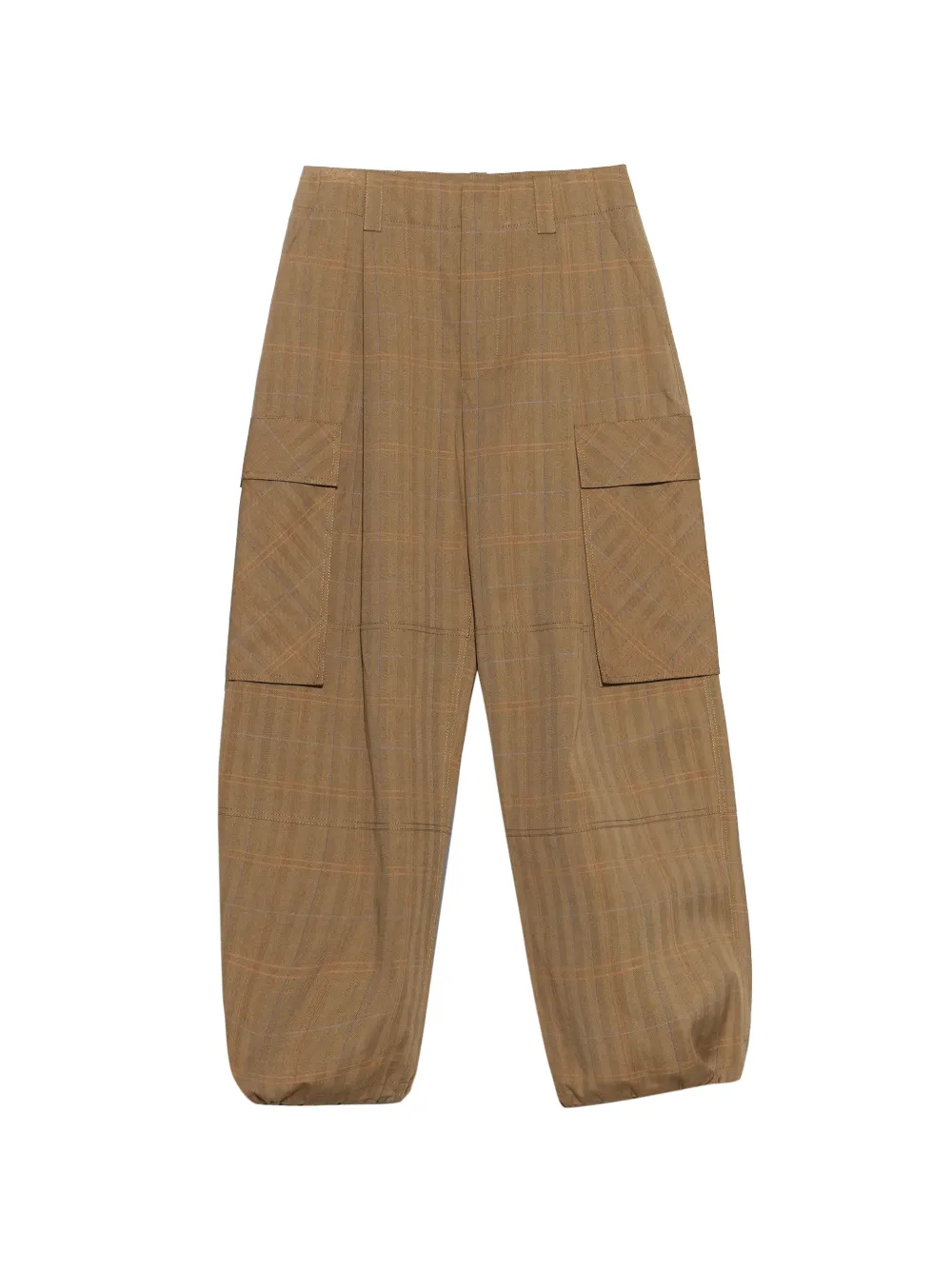 BIMBA Y LOLA light-brown checked cargo trousers - Marrone